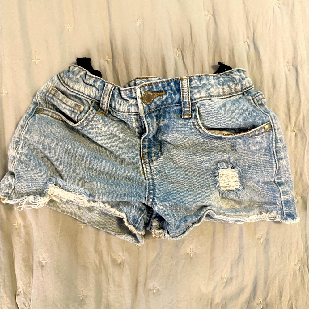 Girls cropped jean shorts